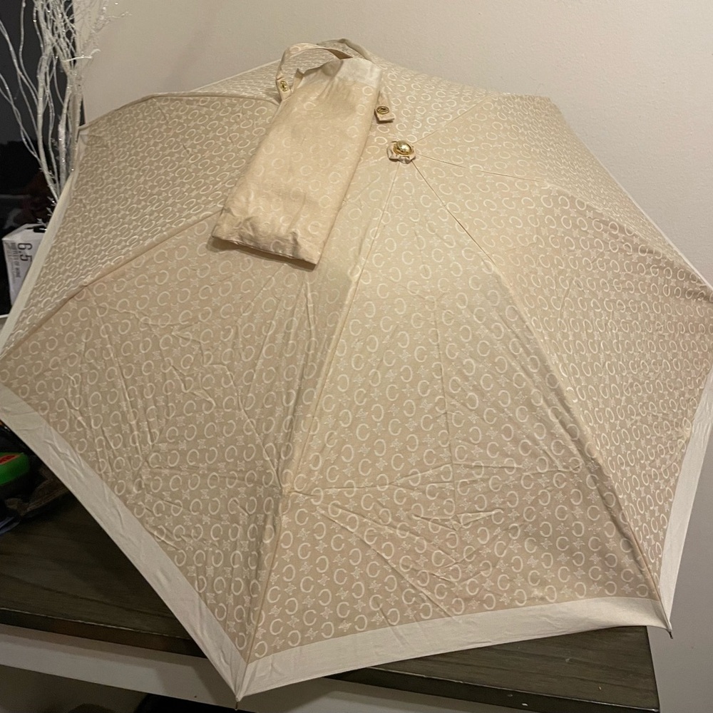 Celine Beige Monogram Compact Umbrella
